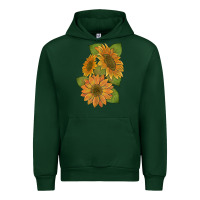 Forest Green sunflowers b Urban Hoodie - Artiststas