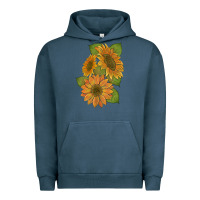 Pigment Midnight Navy sunflowers b Urban Hoodie - Artiststas