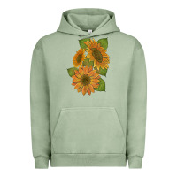 Pigment Oil Green sunflowers b Urban Hoodie - Artiststas