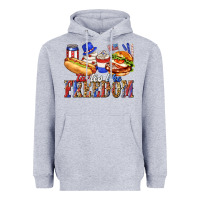 Heather Grey tastes like freedom with leopard Heavyweight Hoodie - texasbilliewilder
