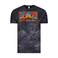 Cloud Black school bus leopard gemstone license plate Vintage Tee - Artiststas