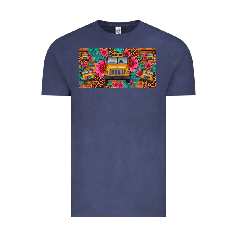School Bus Leopard Gemstone License Plate Vintage Tee by Artiststas | Teevron