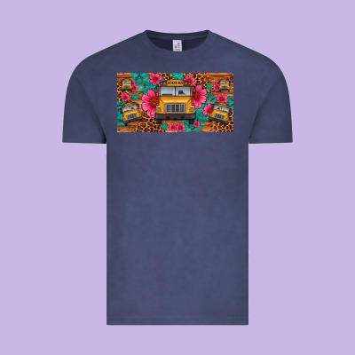 School Bus Leopard Gemstone License Plate Vintage Tee Designed By Artiststas