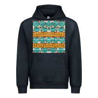 Navy aztec cowhide seamless Urban Hoodie - AdoDesignShop