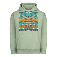 Pigment Oil Green aztec cowhide seamless Urban Hoodie - AdoDesignShop