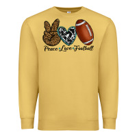 Antique Gold peace love football Premium Sweatshirt - RanaPortraitStore