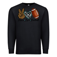 Black peace love football Premium Sweatshirt - RanaPortraitStore
