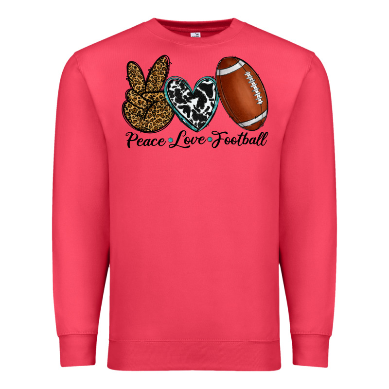 Peace Love Football Premium Sweatshirt by RanaPortraitStore | Teevron