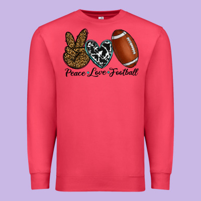 Peace Love Football Premium Sweatshirt Designed By Ranaportraitstore