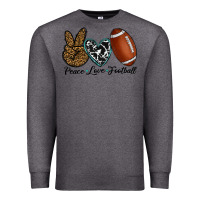 Charcoal Heather peace love football Premium Sweatshirt - RanaPortraitStore