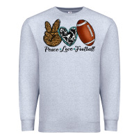 Heather Grey peace love football Premium Sweatshirt - RanaPortraitStore