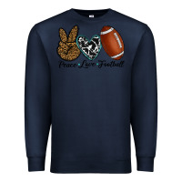 Navy peace love football Premium Sweatshirt - RanaPortraitStore