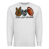 Oatmeal Heather peace love football Premium Sweatshirt - RanaPortraitStore
