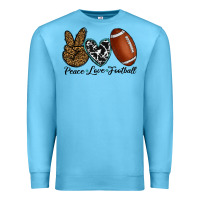 Ocean Blue peace love football Premium Sweatshirt - RanaPortraitStore