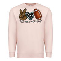 Pale Pink peace love football Premium Sweatshirt - RanaPortraitStore