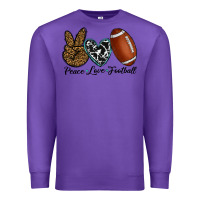 Purple peace love football Premium Sweatshirt - RanaPortraitStore