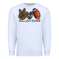 White peace love football Premium Sweatshirt - RanaPortraitStore