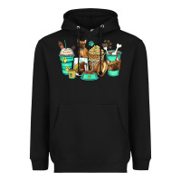 Black french bulldog coffee cups Heavyweight Hoodie - Zillion Design Studio