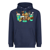 Navy french bulldog coffee cups Heavyweight Hoodie - Zillion Design Studio