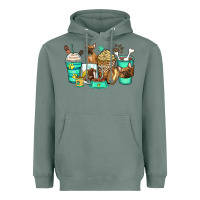 Sage french bulldog coffee cups Heavyweight Hoodie - Zillion Design Studio