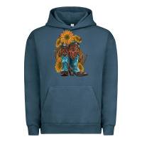 Pigment Midnight Navy western boots with sunflowers Urban Hoodie - Artiststas