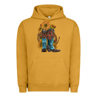 Pigment Peanut Butter western boots with sunflowers Urban Hoodie - Artiststas