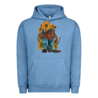 Pigment Pebble Blue western boots with sunflowers Urban Hoodie - Artiststas