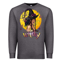 Charcoal Heather Be Witchy Black Witch Premium Sweatshirt - texasbilliewilder