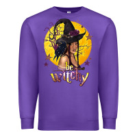 Purple Be Witchy Black Witch Premium Sweatshirt - texasbilliewilder