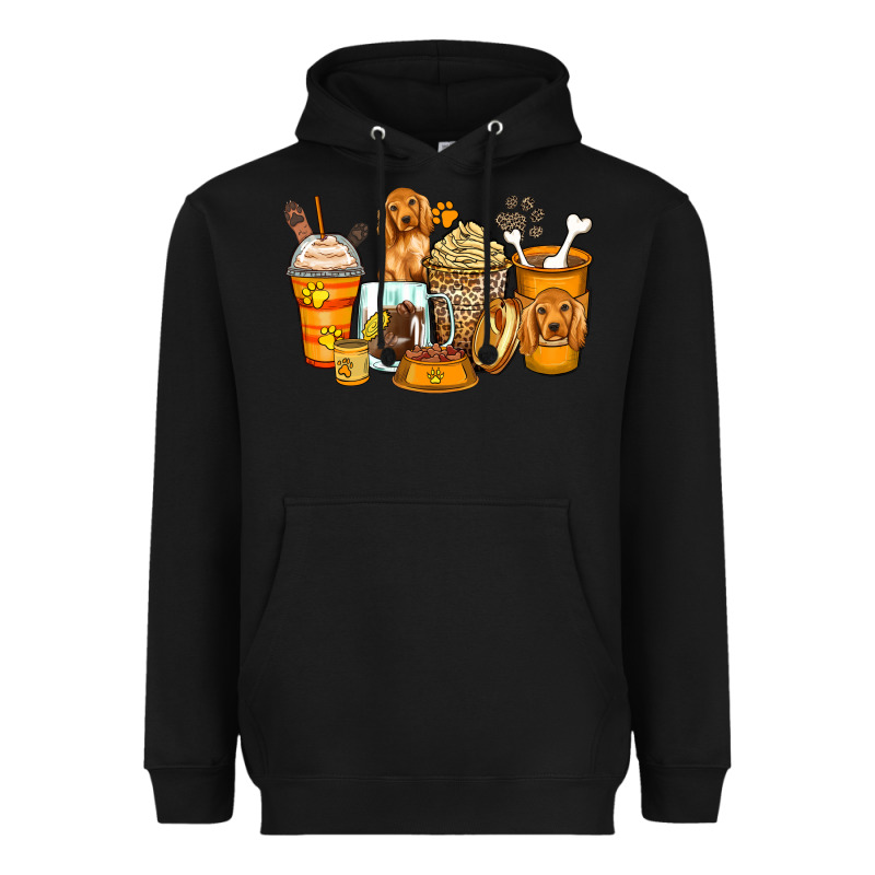 Cocker Spaniel Coffee Cups Heavyweight Hoodie by Zillion Design Studio | Teevron