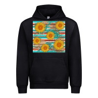 Black sunflower wood serape  leather seamless Urban Hoodie - AdoDesignShop