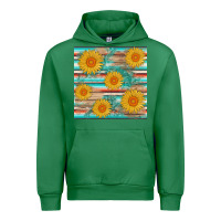 Emerald sunflower wood serape  leather seamless Urban Hoodie - AdoDesignShop