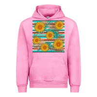 Fuchsia Pink sunflower wood serape  leather seamless Urban Hoodie - AdoDesignShop