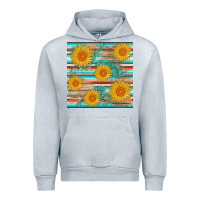 Heather Grey sunflower wood serape  leather seamless Urban Hoodie - AdoDesignShop