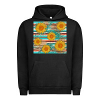 Pigment Black sunflower wood serape  leather seamless Urban Hoodie - AdoDesignShop