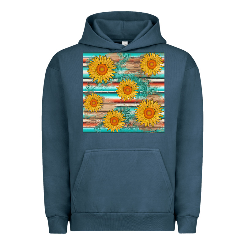 Sunflower Wood Serape  Leather Seamless Urban Hoodie by AdoDesignShop | Teevron