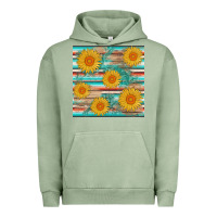 Pigment Oil Green sunflower wood serape  leather seamless Urban Hoodie - AdoDesignShop