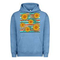 Pigment Pebble Blue sunflower wood serape  leather seamless Urban Hoodie - AdoDesignShop