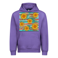 Tulip sunflower wood serape  leather seamless Urban Hoodie - AdoDesignShop