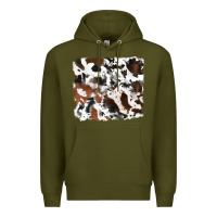 Army Green cowhide background Premium Hoodie - RanaPortraitStore