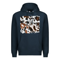 Navy cowhide background Premium Hoodie - RanaPortraitStore