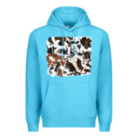Ocean Blue cowhide background Premium Hoodie - RanaPortraitStore