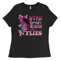 Black with brave wings she flies Ladies Tee - BarkalooDesign