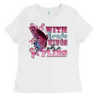 White with brave wings she flies Ladies Tee - BarkalooDesign