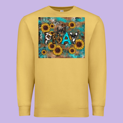 Just Pray Tumbler Premium Sweatshirt Designed By Ranaportraitstore