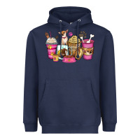 Navy Chihuahua coffee cups Heavyweight Hoodie - Zillion Design Studio