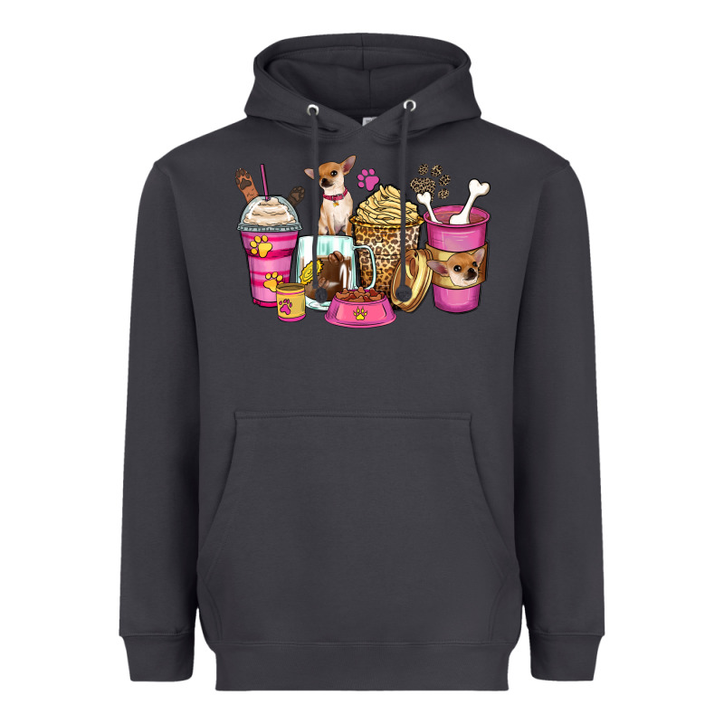 Chihuahua Coffee Cups Heavyweight Hoodie by Zillion Design Studio | Teevron