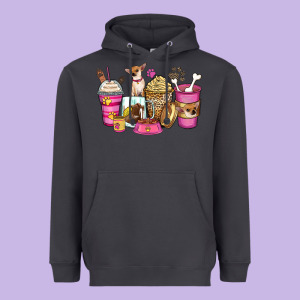 Chihuahua Coffee Cups Heavyweight Hoodie Designed By Zillion Design Studio
