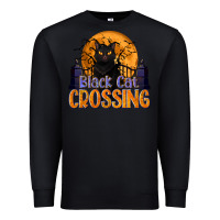 Black Black Cat Crossing Premium Sweatshirt - texasbilliewilder