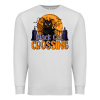 Black Cat Crossing Premium Sweatshirt | Teevron